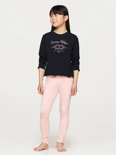 Tommy Hilfiger Komplet bluzka i legginsy Ls Pj Legging Set UG0UG00763 Granatowy Regular Fit - Legginsy - miniaturka - grafika 1