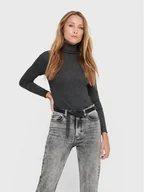 Swetry damskie - ONLY Golf Karol 15165075 Szary Slim Fit - miniaturka - grafika 1