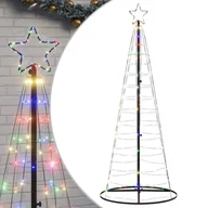 Choinki - vidaXL Stożkowa choinka z lampek, 200 kolorowych LED, 182 cm - miniaturka - grafika 1
