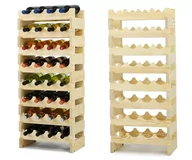 Stojaki na wino - Stojak na wina Regał na wino drewniany modułowy RW10 04x08 Naturalny Surowy Drewno sosnowe ilość butelek 4 RW10_04X08_NNK1 / Wamar-Sosenka - miniaturka - grafika 1