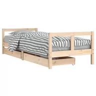 Łóżka dla dzieci i młodzieży - ﻿Rama łóżka dziecięcego z szufladami, 80x200 cm, sosnowa - miniaturka - grafika 1