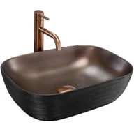Umywalki - Rea Umywalka nablatowa Rea Belinda COPPER BRUSH / Black - miniaturka - grafika 1