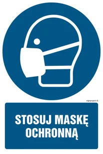 GL053 STOSUJ MASKĘ OCHRONNĄ - OPAKOWANIE 10 SZTUK, KS - FOLIA PODŁOGOWA FOTOLUMINESCENCYJNA; (50X75MM) - Tablice BHP - miniaturka - grafika 1