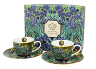 Filiżanki - Filiżanki do espresso porcelanowe ze spodkami DUO Irises Vincent Van Gogh 90 ml 2 szt - miniaturka - grafika 1