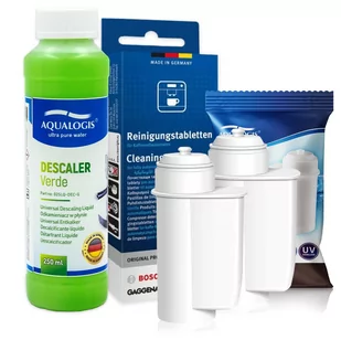 Zestaw Bosch, Filtr Aqualogis AL-Inte 2szt, Siemens Tabletki TZ80001, Aqualogis Verde 250ml - Akcesoria i części do ekspresów do kawy - miniaturka - grafika 1