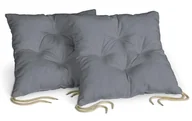 Pokrowce na meble - Dekoria Siedzisko 2-pack cotton panama 06, szary, 40x38x8 cm - miniaturka - grafika 1