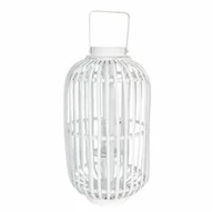 Lampiony i znicze - Clayre & Eef Drewniany Lampion Okrągły Biały A 6RO0486 - miniaturka - grafika 1