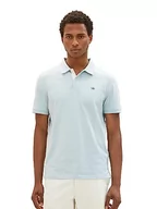 Koszulki męskie - TOM TAILOR Męska koszulka polo Basic Piqué 1031006, 30463 - Dusty Mint Blue, M - miniaturka - grafika 1