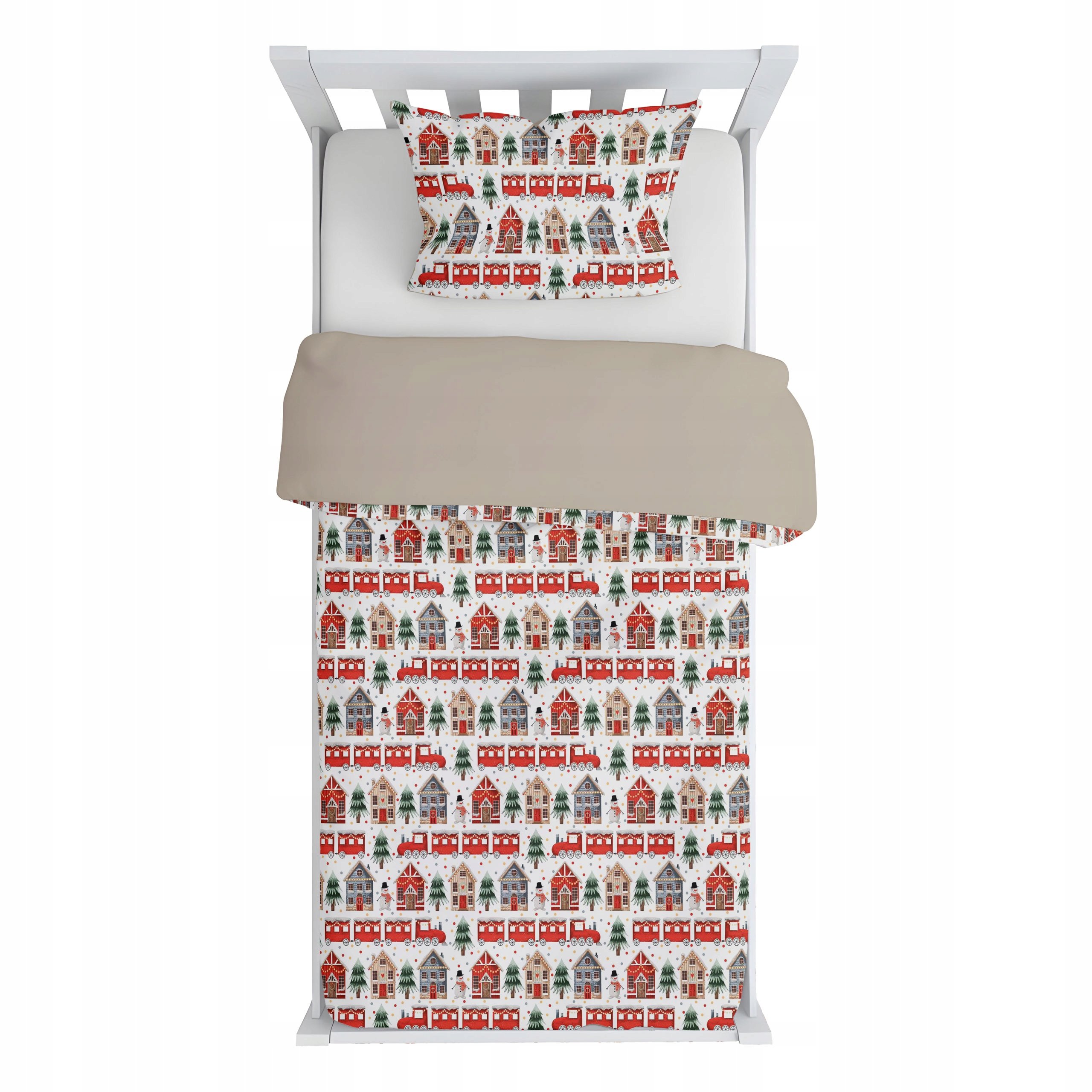 Pościel 120x200 Poszwa na kołdrę i poduszkę 50x60 Bawełna Zimowe Miasteczko