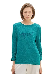TOM TAILOR T-shirt damski, 32402 - Ever Green Melange, XXS - Koszulki i topy damskie - miniaturka - grafika 1