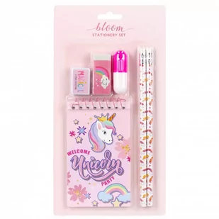zestaw szkolny. unicorn party: notes na spirali, 2 ołówki, gumka, mini zakreślacz, temperówka 502165 - Flamastry - miniaturka - grafika 1