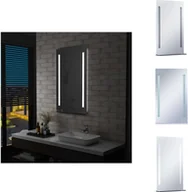 Lustra - vidaXL Lustro łazienkowe z diodami LED i półką 60x100 cm - Lustro - miniaturka - grafika 1
