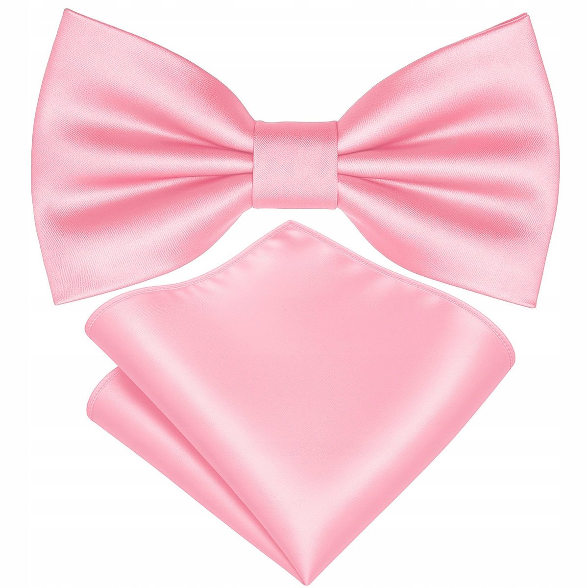 Zestaw mucha + poszetka - jasny różowy GŁADKIE