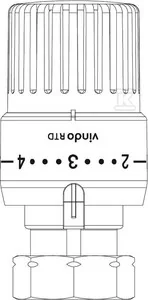 Głowica termostatyczna VINDO RTD, na zacisk, biała, do zaworów RTD-DANFOSS - Głowice termostatyczne - miniaturka - grafika 1