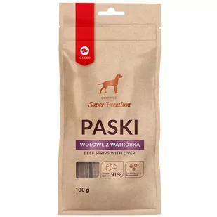 MACED Paski wołowe z wątróbką 100g - Przysmaki dla psów - miniaturka - grafika 1