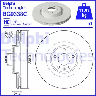 Tarcza hamulcowa DELPHI BG9338C - Tarcze hamulcowe - miniaturka - grafika 1