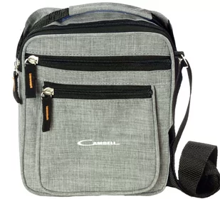 MĘSKA NA RAMIĘ TORBA SZARA NA DOKUMENTY DO MIASTA SZARA REGUOWANY PASEK - Torby męskie - miniaturka - grafika 1