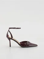 Czółenka - Reserved - Czółenka z paskami - bordowy - miniaturka - grafika 1