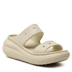 Klapki Crocs - Classic Crush Sandal 207670 Bone - Klapki i japonki damskie - miniaturka - grafika 1