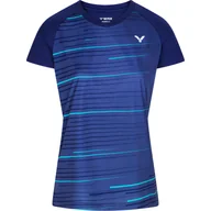 Koszulki sportowe damskie - Koszulka damska Victor  T-Shirt T-34100 Blue S - miniaturka - grafika 1
