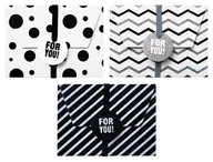 Opakowania i torebki na prezenty - incood. Pudełka na karty podarunkowe biało-czarne 3szt - miniaturka - grafika 1