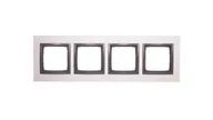 Klawisze i ramki - Kontakt Simon SIMON S.A. Ramka 4 Nature-Metal, INOX YANG, IP20/IP44 DRN4/76 K - miniaturka - grafika 1