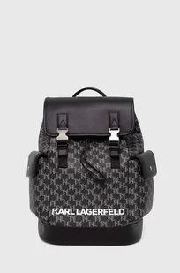 Karl Lagerfeld plecak męski kolor czarny duży wzorzysty 245M3010 - Plecaki - miniaturka - grafika 1