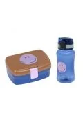 Zestaw na lunch Lunchbox + Tritanowa butelka - bidon Little Gang Smile caramel/blue - Bidony dla dzieci - miniaturka - grafika 1
