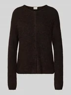 Swetry damskie - Kurtka z dzianiny z okrągłym dekoltem model ‘KAMARA’ - miniaturka - grafika 1