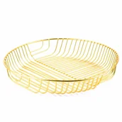 Kosze na śmieci - Koszyk Na Owoce Dekoracyjny Tadar Gold Złoty - miniaturka - grafika 1