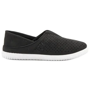 Super Mode Wygodne Trampki Slip On czarne - ButyModne - Slip on damskie - miniaturka - grafika 1