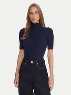 Swetry damskie - Kontatto Golf 3M0821C Granatowy Slim Fit - miniaturka - grafika 1