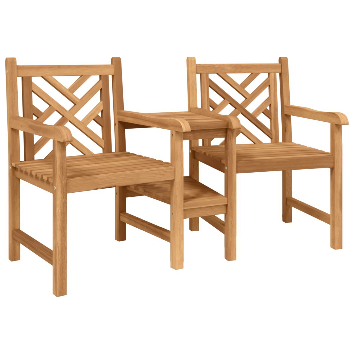 vidaXL Krzesła Ogrodowe Brązowy 152 x 63 x 89 cm Lite drewno tekowe