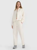 Spodnie damskie - 4F Spodnie casual damskie - białe S - miniaturka - grafika 1