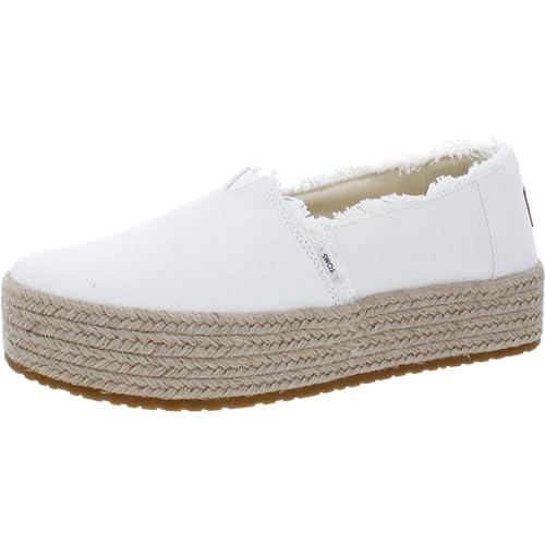 TOMS Valencia Platform damskie espadryle, biały, 35.5 EU