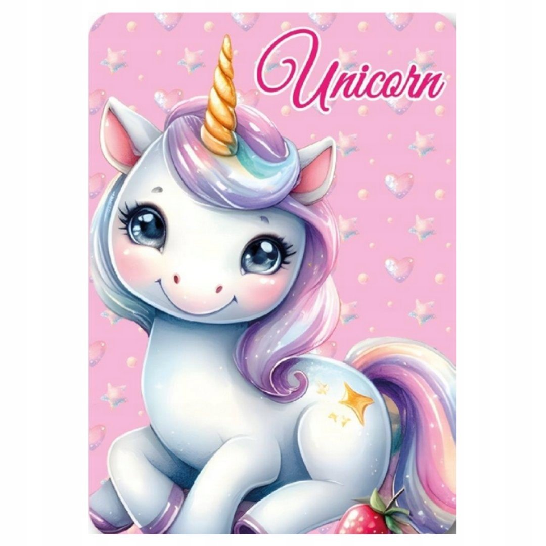 Jednorożec Koc Polarowy 100x140 Ciepły Miękki Dla Dzieci