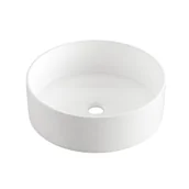 Umywalki - Umywalka Nablatowa Limnos Invena Trend, 36 Cm, Okrągła Biała - miniaturka - grafika 1