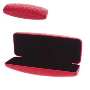 Pikowane czerwone etui na okulary w twardej obudowie ET-116 - Akcesoria do okularów - miniaturka - grafika 1