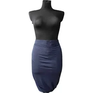 Spódnice - SET Spódnica Midi Wygodna Stylowa Elegancka Granatowa Rozmiar S - miniaturka - grafika 1