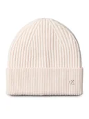 Czapki damskie - Calvin Klein Czapka Ck Metal Wool Beanie LV04D8032G Écru - miniaturka - grafika 1