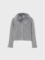 Swetry damskie - Mayoral Kardigan 4.309 Szary Regular Fit - miniaturka - grafika 1