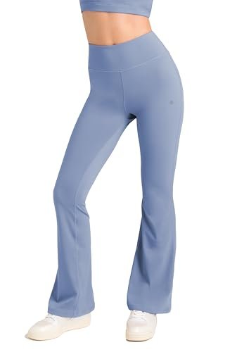 Aruki Damskie Rozkloszowane Legginsy - Rozkloszowane Spodnie Do Jogi Dla Kobiet, Spodnie Do Jogi Z Wysokim Stanem, Kontrola Brzucha Na Siłownię, Treningi, Pilates, Joga – Serenity – XLarge