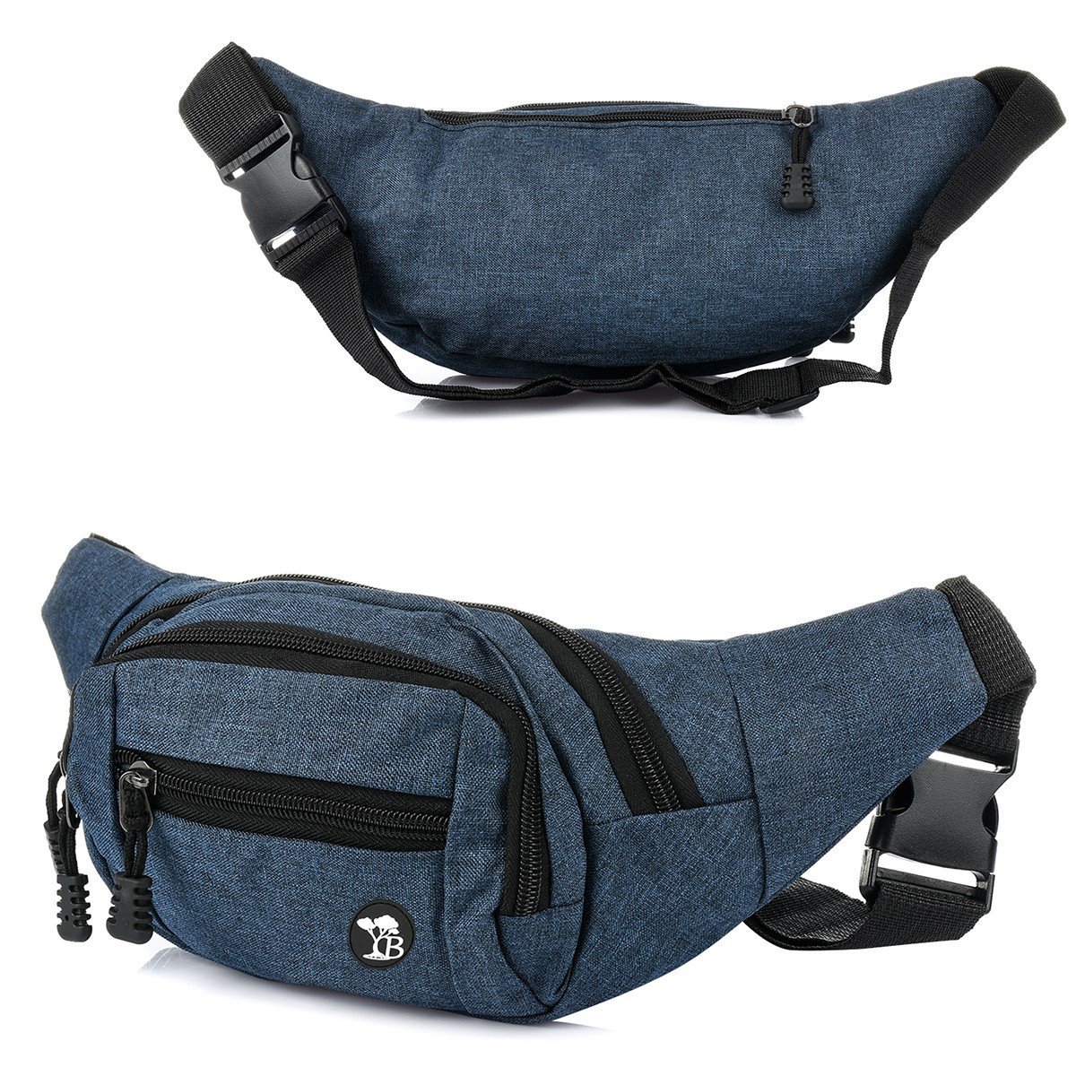 Saszetka nerka kodura pojemna solidna modna niebieska Beltimore C30 niebieski