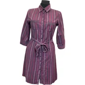 Sukienki - VILA Sukienka do Kolana Długi Rękaw Stylowa Wygodna Czerwona w Paski M - miniaturka - grafika 1