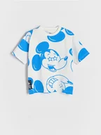 Koszulki dla chłopców - Reserved - Bawełniany t-shirt Mickey Mouse - złamana biel - miniaturka - grafika 1