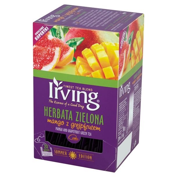 Irving Herbata Zielona Mango Grejpfrut 20 Torebek 30g