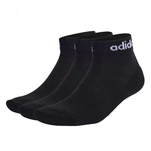 adidas, Linear Ankle Socks Cushioned Socks 3 pary, skarpety, czarno-białe, XL, uniseks dla dorosłych - Skarpetki damskie - miniaturka - grafika 1