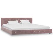 Łóżka - vidaXL Rama łóżka, różowa, tapicerowana aksamitem, 180 x 200 cm - miniaturka - grafika 1