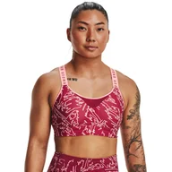 Bielizna sportowa damska - Biustonosz treningowy UNDER ARMOUR UA Infinity High Print Bra - czerwony - miniaturka - grafika 1