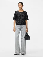 Koszulki i topy damskie - Pieces Top "Kam" w kolorze czarnym - miniaturka - grafika 1